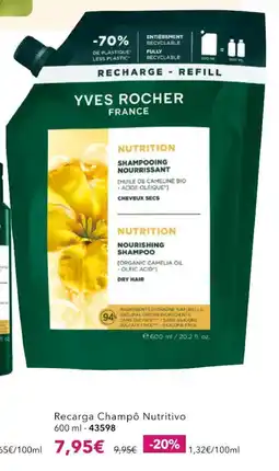 Yves Rocher Recarga Champô Nutritivo promoção