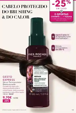 Yves Rocher Gesto express sérum termoprotetor reestruturante promoção