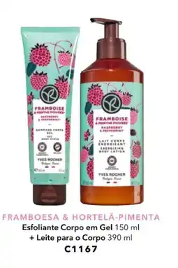 Yves Rocher Framboesa & hortelä-pimenta Esfoliante Corpo em Gel + Leite para o Corpo promoção