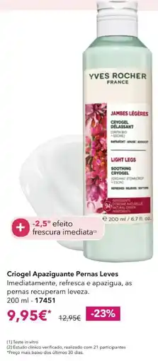 Yves Rocher Yves rocher criogel apaziguante pernas leves promoção