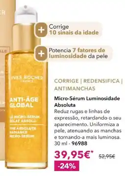 Yves Rocher Micro-Sérum Luminosidade Absoluta promoção