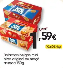 Froiz Bolachas belgas mini bites original ou maçã assada promoção
