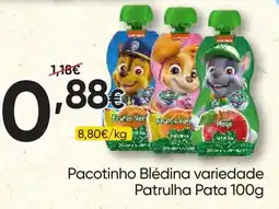 Froiz Pacotinho Blédina variedade Patrulha Pata promoção