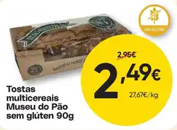 Froiz Tostas multicereais Museu do Pão sem glúten promoção