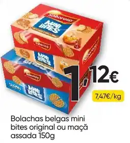 Froiz Bolachas belgas mini bites original ou maçã assada promoção