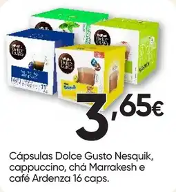 Froiz Cápsulas Dolce Gusto Nesquik, cappuccino, chá Marrakesh e café Ardenza promoção