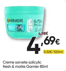 Froiz Creme sorvete salicylic fresh & matte Garnier promoção