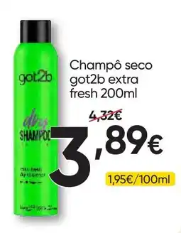 Froiz Champô seco got2b extra fresh promoção