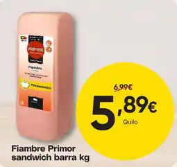 Froiz Fiambre Primor sandwich barra kg promoção