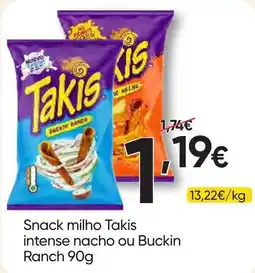 Froiz Snack milho Takis intense nacho ou Buckin Ranch promoção