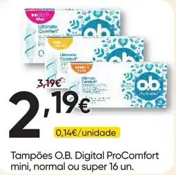 Froiz Tampões o.b. digital procomfort mini promoção