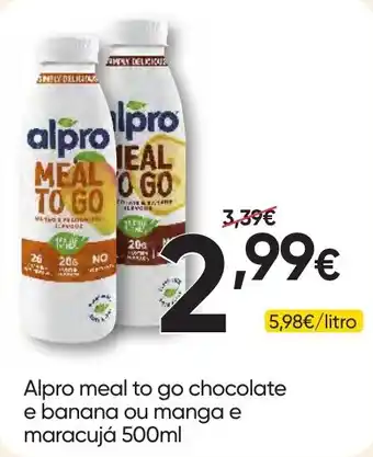 Froiz Alpro meal to go chocolate e banana ou manga e maracujá promoção