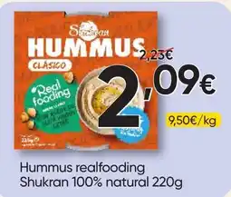 Froiz Hummus realfooding Shukran 100% natural promoção