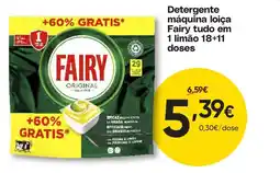 Froiz Detergente máquina loja Fairy tudo em 1 limão promoção