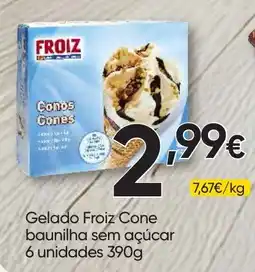 Froiz Froiz gelado cone baunilha sem açúcar promoção