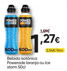 Froiz Powerade laranja ou Ice storm 50cl promoção
