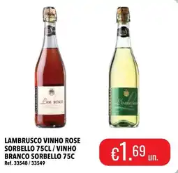 Central Cash Lambrusco vinho rose sorbello / vinho branco sorbello promoção