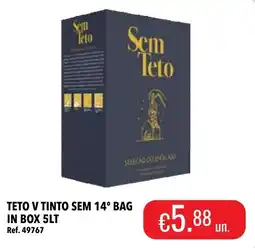 Central Cash Sem Teto v tinto sem 14º bag promoção