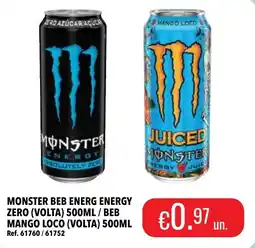Central Cash Monster beb energ energy zero (volta) / beb mango loco (volta) promoção