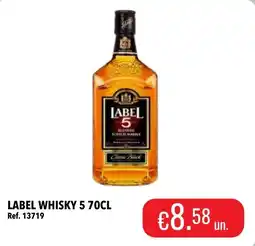 Central Cash label whisky 5 promoção