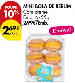 Pingo Doce mini bola de berlim com creme promoção