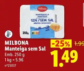 Milbona manteiga sem sal