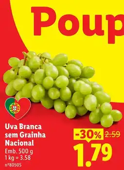 Lidl Uva Branca sem Grainha Nacional promoção
