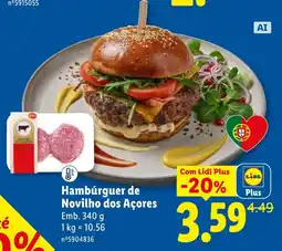 Lidl Hambúrguer de Novilho dos Açores promoção