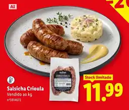 Lidl Salsicha Crioula promoção