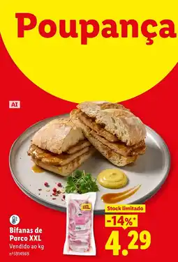 Lidl Bifanas de Porco XXL promoção
