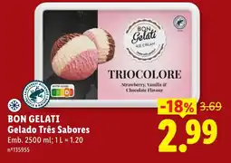 Lidl Bon gelati gelado três sabores promoção