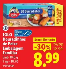 Lidl iglo douradinhos de peixe embalagem familiar promoção