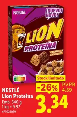 Lidl Nestlé lion proteína promoção