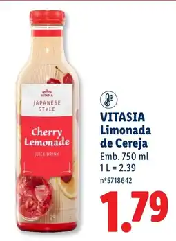 Lidl Vitasia limonada de cereja promoção