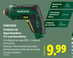 Lidl parkside conjunto de aparatufadora 4 v com acessórios promoção