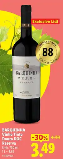 Lidl Barquinha Vinho Tinto Douro DOC Reserva promoção
