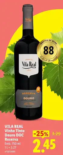 Lidl Vila Real Vinho Tinto Douro DOC Reserva promoção