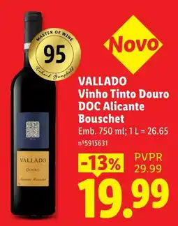 Lidl Vallado Vinho Tinto Douro promoção
