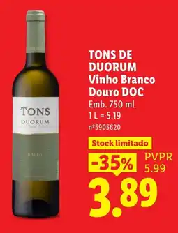Lidl Tons de Duorum Vinho Branco Douro DOC promoção