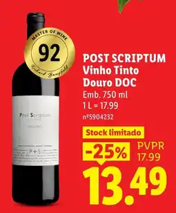 Lidl Post Scriptum Vinho Tinto promoção