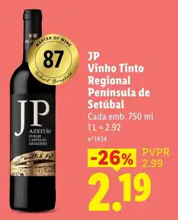 Lidl Jp vinho tinto regional península de setúbal promoção