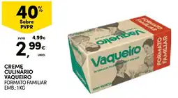 Continente Creme culinário vaqueiro formato familiar promoção