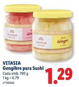 Lidl Vitasia gengibre para sushi promoção