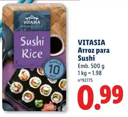Lidl Vitasia arroz para sushi promoção