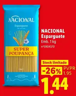 Lidl Nacional esparguete promoção