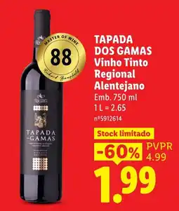 Lidl Tapada dos gamas vinho tinto regional alentejano promoção