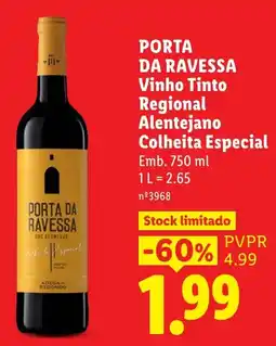 Lidl Porta da ravessa vinho tinto regional alentejano colheita especial promoção