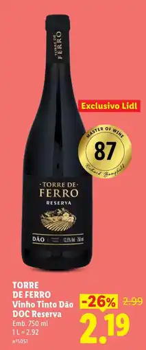Lidl Torre de ferro vinho tinto dão doc reserva promoção