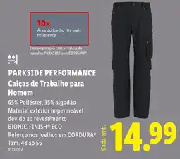 Lidl parkside performance calças de trabalho para homem promoção