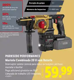 Lidl parkside performance martelo combinado 20 v sem bateria promoção